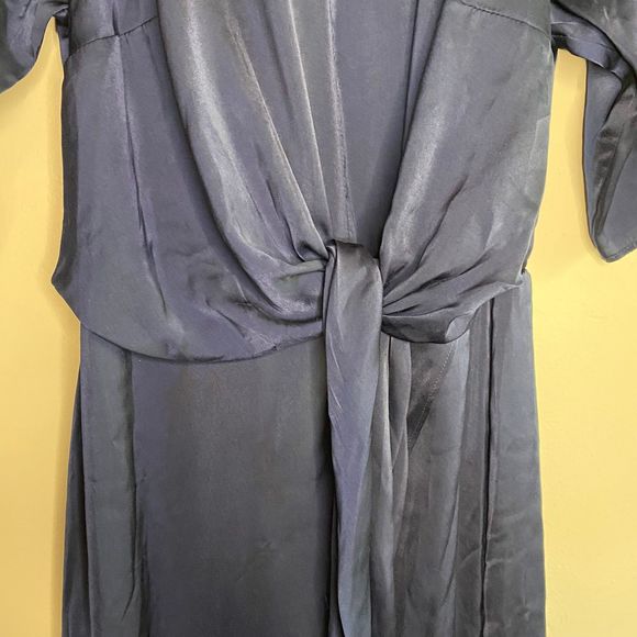 CITY CHIC woman's size 12 Sleek Tie navy blue keyhole neck asymmetrical dress - Picture 9 of 11